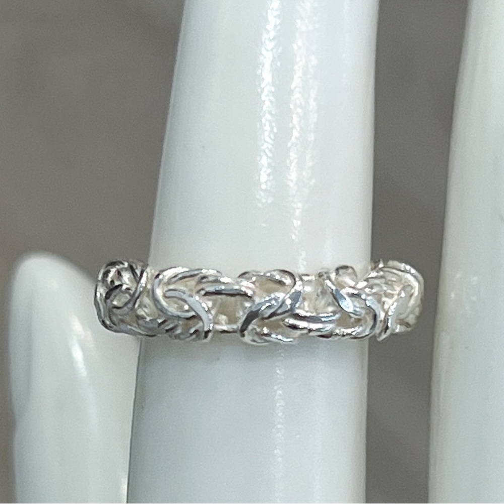 Sterling Silver Byzantine Ring Sz 7 - Picture 8 of 13
